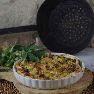 Quiche met spruitjes en kastanjes