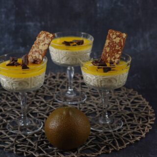 Panna cotta met chocolade sinaasappels
