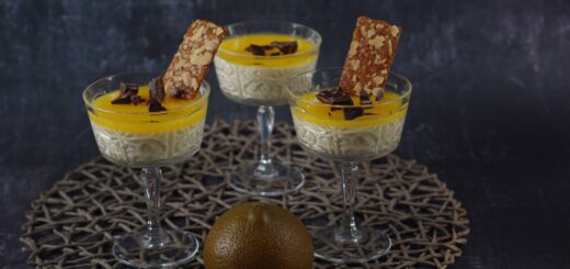 Panna cotta met chocolade sinaasappels