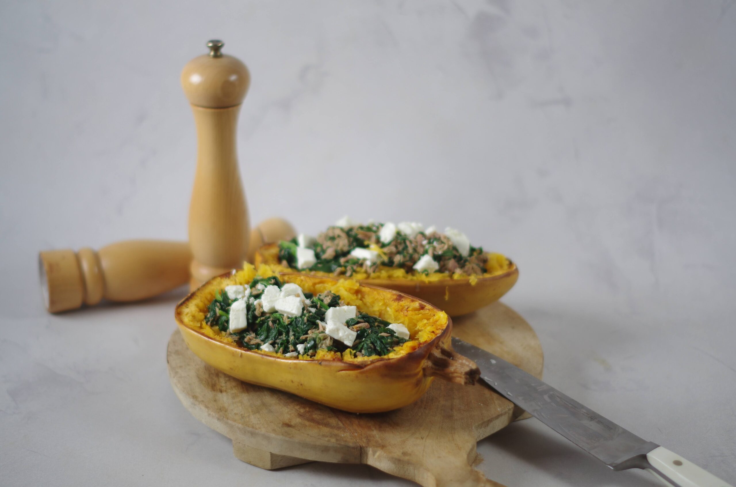 Gevulde spaghetti pompoen