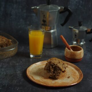 Baked oatmeal met peer