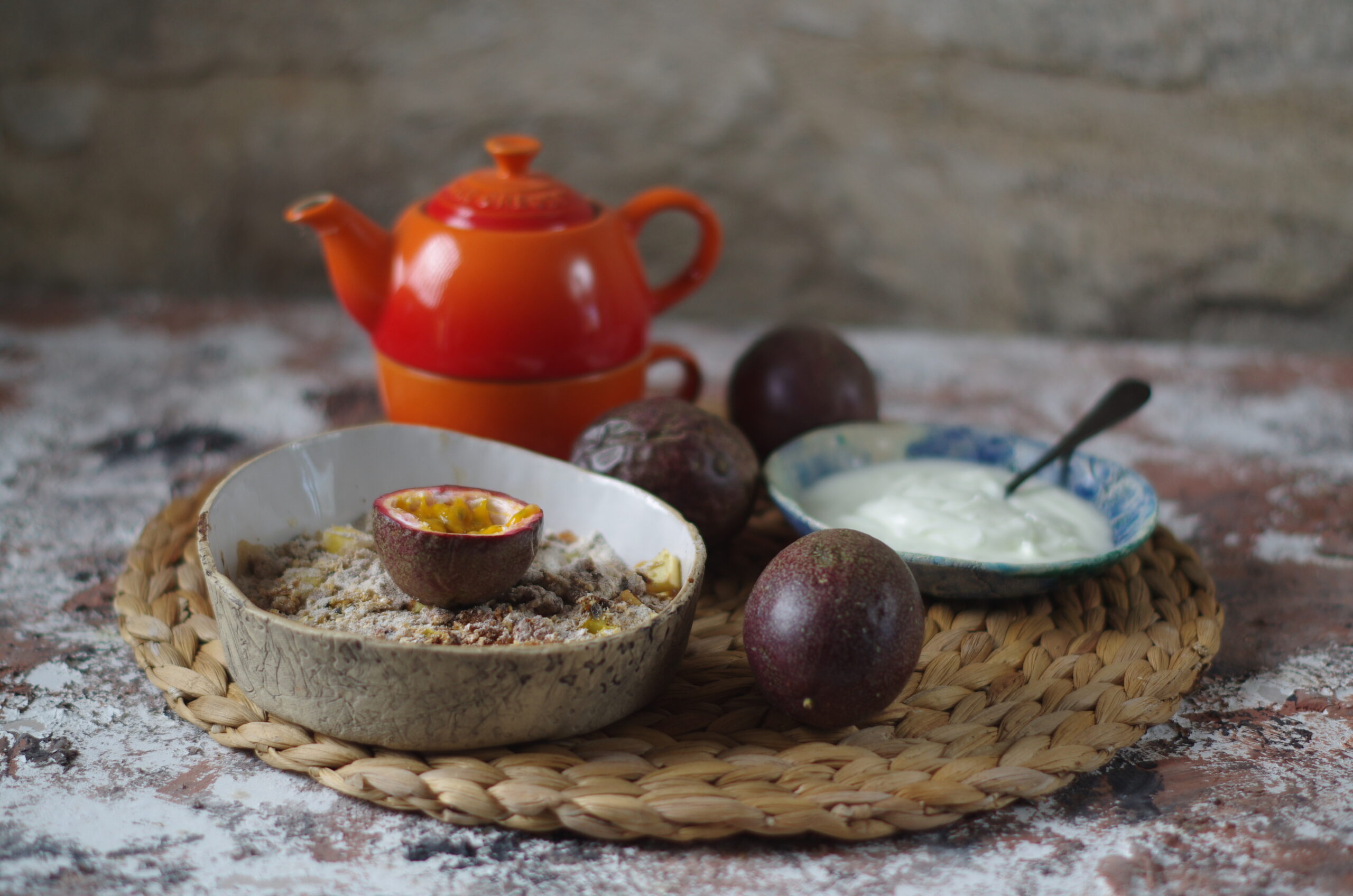 Appel passievrucht crumble