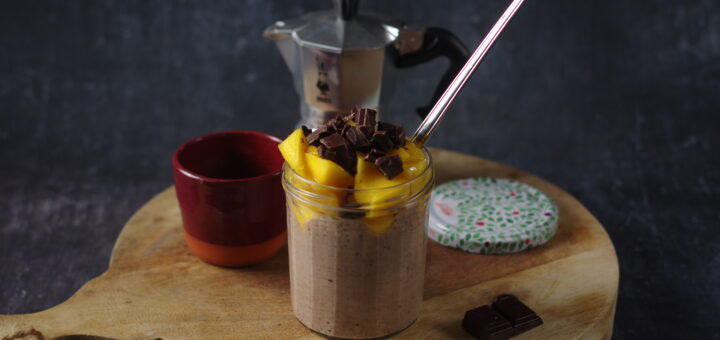 Chocolade chia met mango