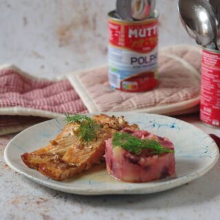Zalm met bieten stamppot