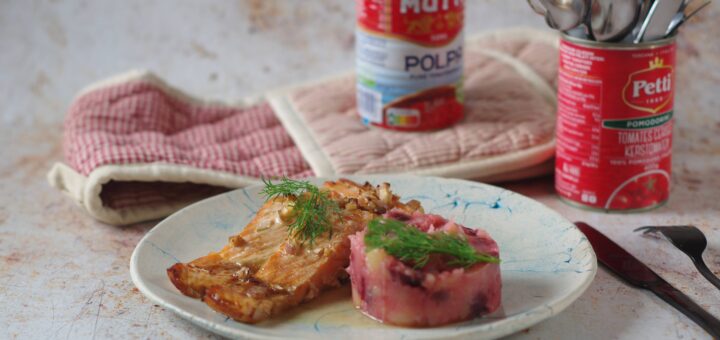 Zalm met bieten stamppot